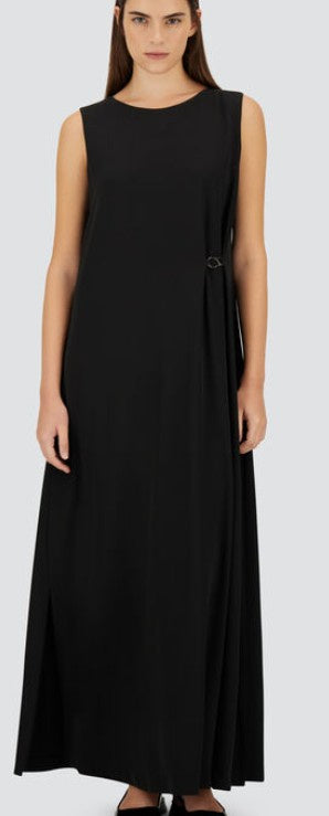 Herno - DRESS IN FLUID DIAGONAL - Black