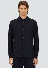 Herno - SHIRT IN JERSEY KNIT EFFECT - Blue