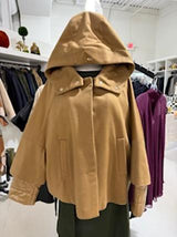 Herno - Cashmere/Nylon Cape Jacket - Carmel