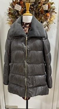 HERNO - Ultralight - Hi/Low Coat w/ Faux Fur Collar - Grigio