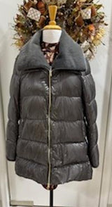 HERNO - Ultralight - Hi/Low Coat w/ Faux Fur Collar - Grigio