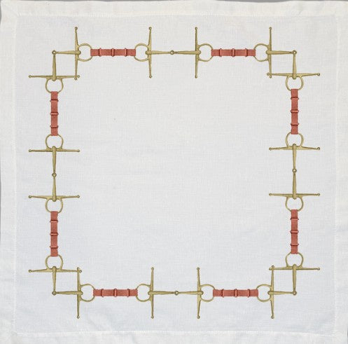 Ramsay Gourd - Hunt Country Napkin in White, Set of 4