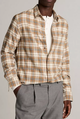 Vince - Jackson Plaid Cotton Button-Front Shirt - Curry Combo
