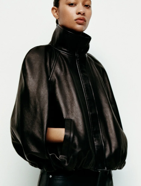 Simkhai - Jada Leather Cape Jacket - Dark Chocolate