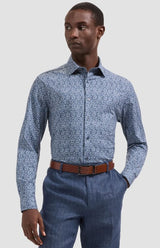 Bugatchi - Oooh Cotton LS Shirt - Navy Print