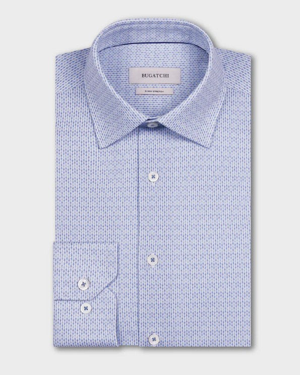 Bugatchi - James OoohCotton® Micro Geo Stripe Shirt - Ether
