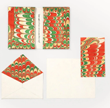Inner Child - Notecards - Hand-Marbled Notecards in Holiday Jingle, Set of 8