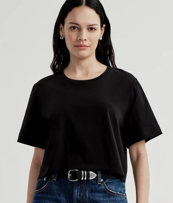A.L.C - Kali Relaxed Crop Tee - Black