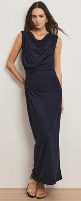 Veronica Breard - Kerilyn Ruched Maxi Dress - Navy