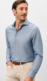 Top Shelf Linen Button Down Shirt - Koda - Laguna Blue