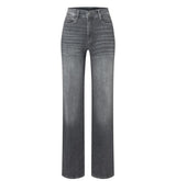 MAC - Straight Fit Wide Leg Jeans - Grey Heavy Used