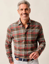 Johnnie O - Langston - Performance Flannel Button Down Shirt - Coffee