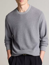 Vince -  Men's Geo-Jacquard Wool-Blend Crew Neck Sweater - Late Evening Classic Cream