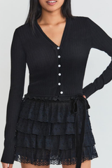 Love Shack Fancy - West Cardigan - Black