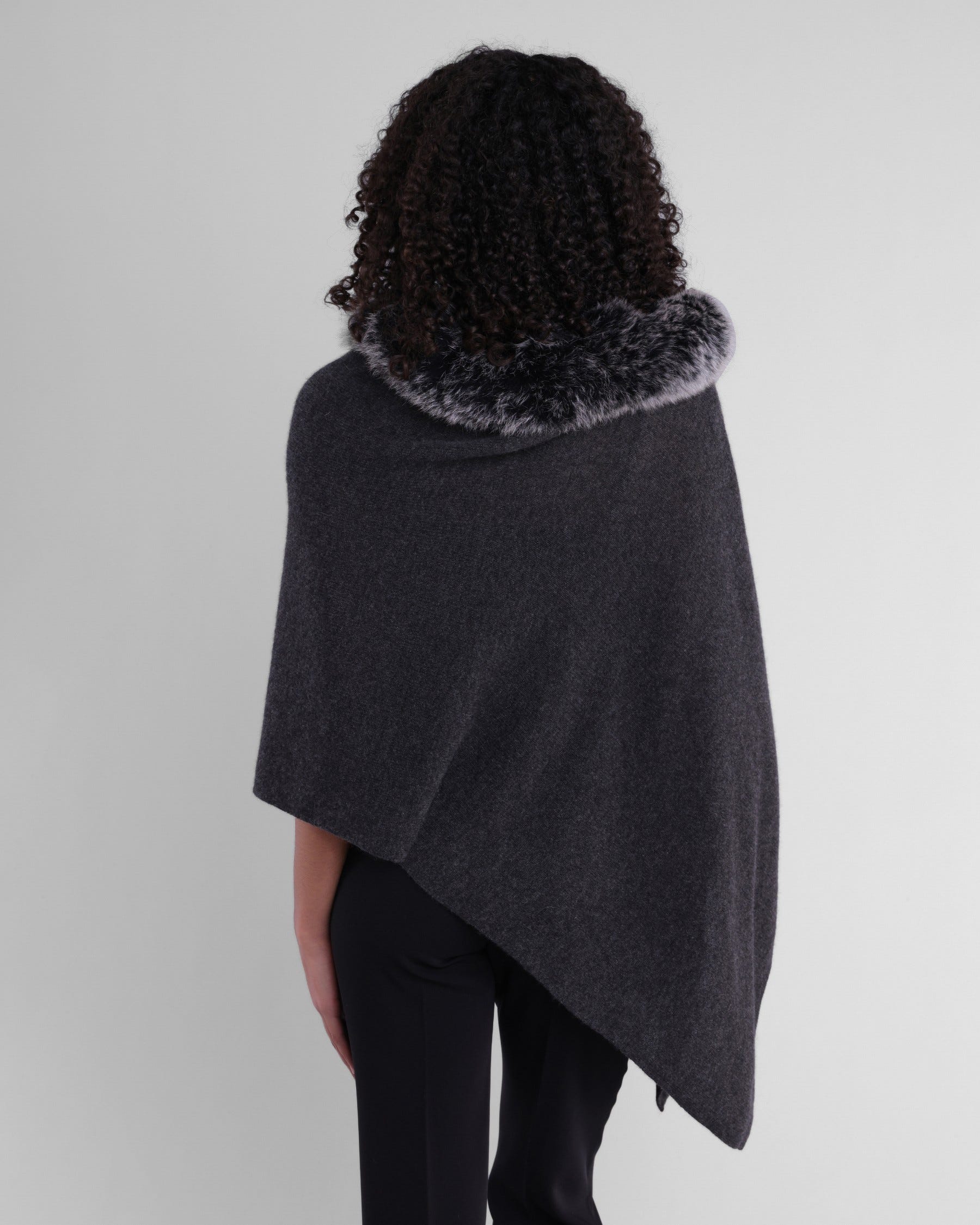 Alashan - 100% Cashmere Luxe Windchill Fox Trim Topper