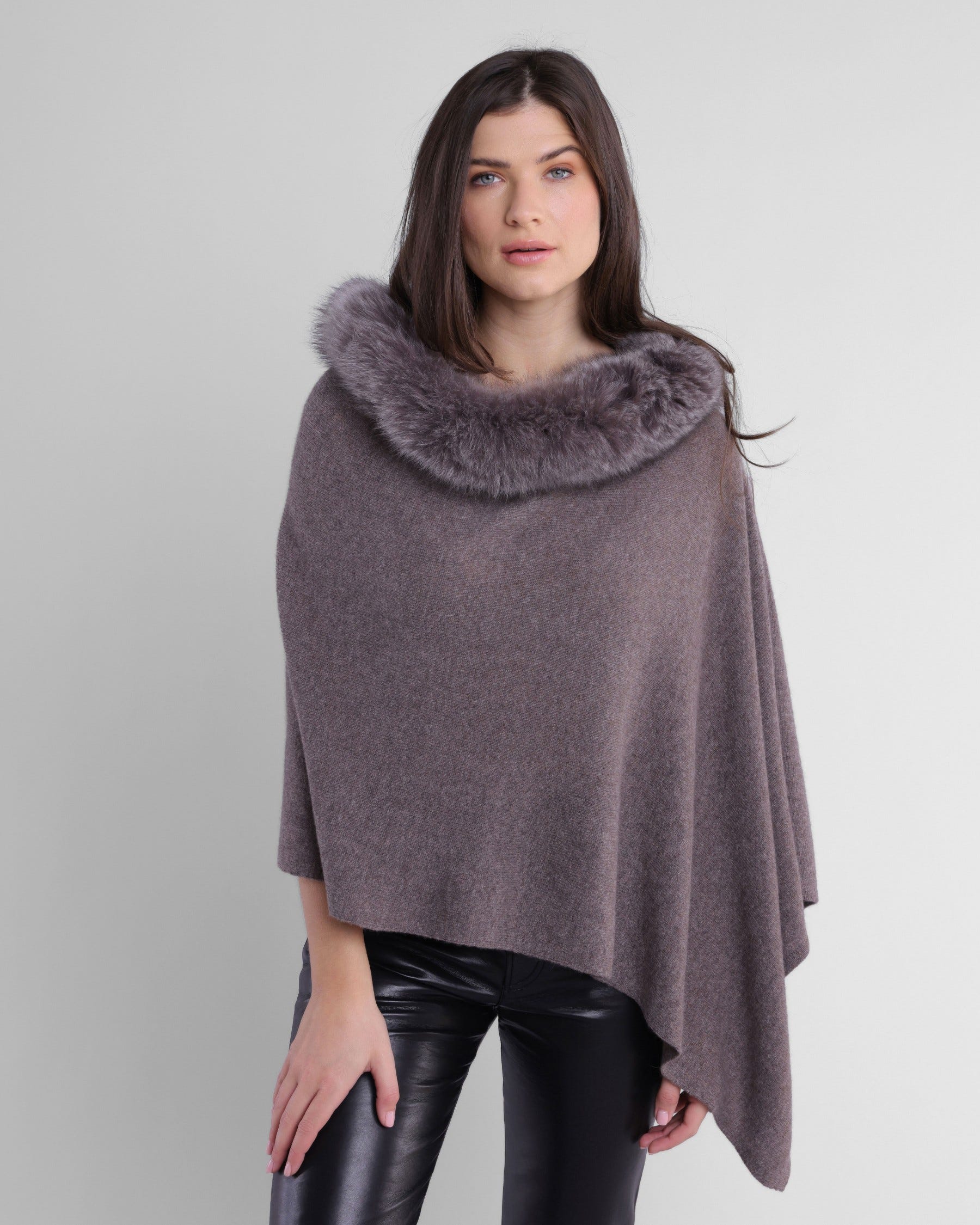 Alashan - 100% Cashmere Luxe Windchill Fox Trim Topper