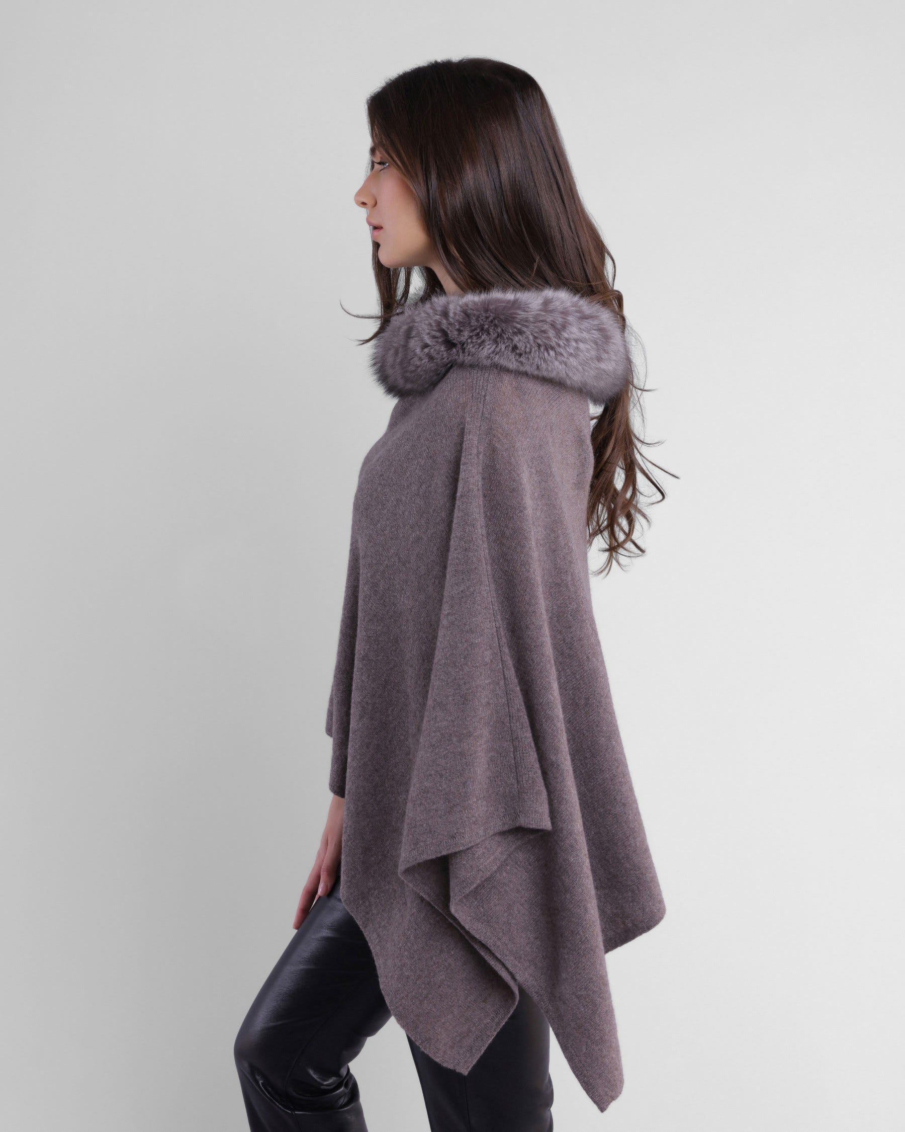 Alashan - 100% Cashmere Luxe Windchill Fox Trim Topper