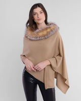 Alashan - 100% Cashmere Luxe Windchill Fox Trim Topper