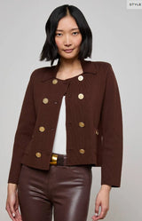 L'agence  -  Madilyn Knit Jacket - Chocolate/Gold