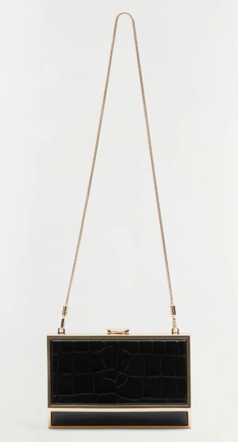 SIMKHAI - Maddox Croc-Embossed Leather Clutch - Black