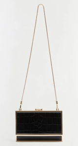 SIMKHAI - Maddox Croc-Embossed Leather Clutch - Black