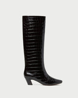 Loeffler Randall- Marley Kicked Heel Tall Boot- Ebony