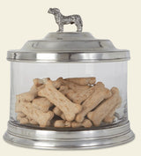 MATCH - Glass Cookie Jar with Dog Finial