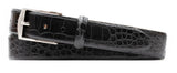 Martin Dingman - William 2 Buckle Alligator Grain Italian Calf Leather Belt - Black