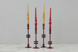 Merlot Glass Candlestick Pair - Medium