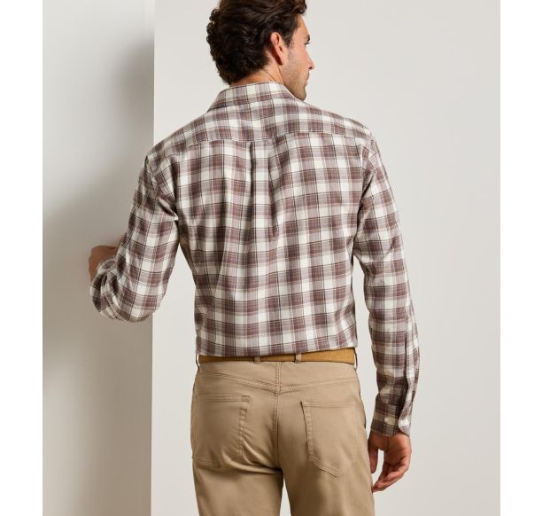 Peter Millar- Cannon Performance Flannel Sport Shirt- Winter Ivory