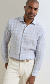 Peter Millar - Milo Linen Sport Shirt - Cloudy Blue