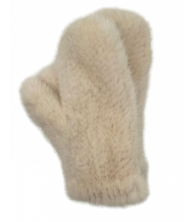 Linda Richards - Genuine Mink Mittens -  Cream