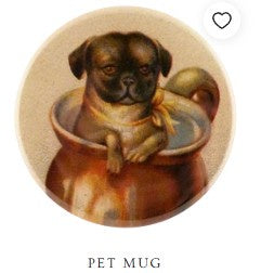John Derian - Mirror Button -  Pet Mug