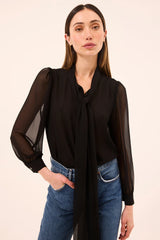 MISA Velma Top Black Viscose