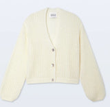 White & Warren - Mohair Luxe Open Cardigan - Ivory