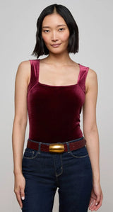 L'agence - Molly Velvet Bodysuit - Dark Port