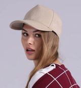 Minnie Rose - Wool Trucker Hat with Minnie Rose Embroidery - Brown Sugar