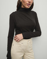 Veronica Beard - Mylie Mock Neck Top - Black