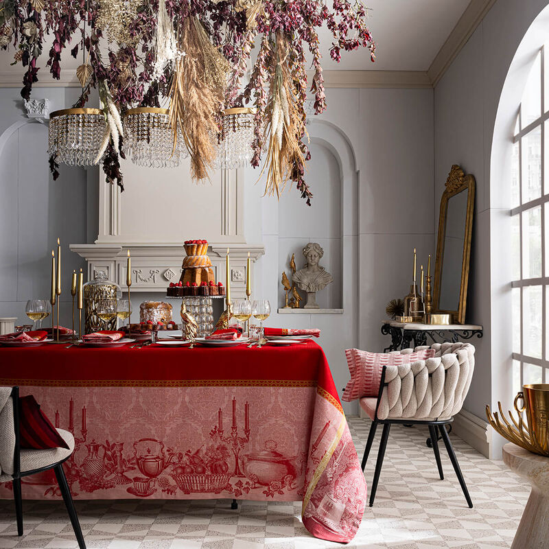 Le Jacquard Francais - Festin - Red- Tablecloth - 69" x 126"