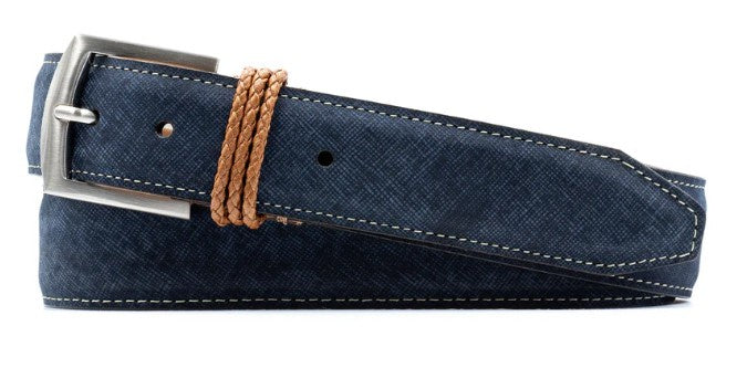 Martin Dingman Belt  - Bermuda  Nubuck - Navy