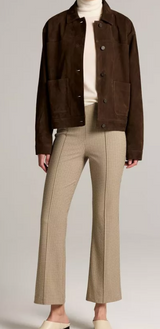 Vince- Niki Mid Rise Plaid Crop Flair- Buff Check