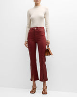 Derek Lam 10 Crosby - Mira High Rise Crop Flare Jean - Mahogany