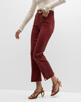 Derek Lam 10 Crosby - Mira High Rise Crop Flare Jean - Mahogany