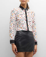 Alice + Olivia - Willa Staceface Combo Polka Dot Top - Lunch Break