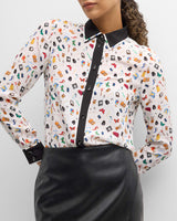 Alice + Olivia - Willa Staceface Combo Polka Dot Top - Lunch Break