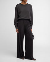 ATM -Matte Jersey Pull-On Wide Leg Pants - Black