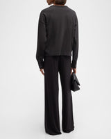 ATM -Matte Jersey Pull-On Wide Leg Pants - Black