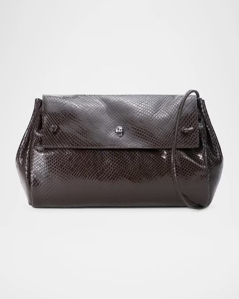 Staud- CY Convertible Bag- Espresso Snake