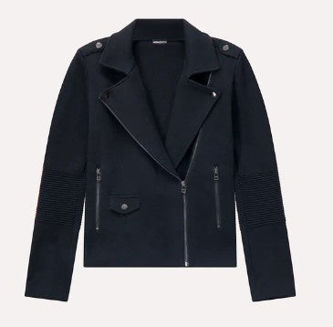 Minnie Rose - Cotton Blend Moto Jacket - Black