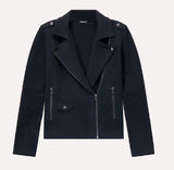 Minnie Rose - Cotton Blend Moto Jacket - Black